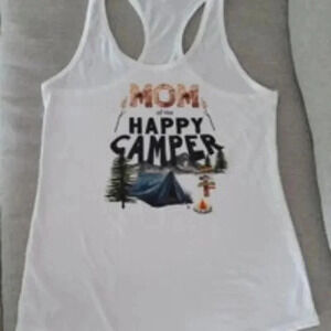 MOM of the Happy Camper tank top size large